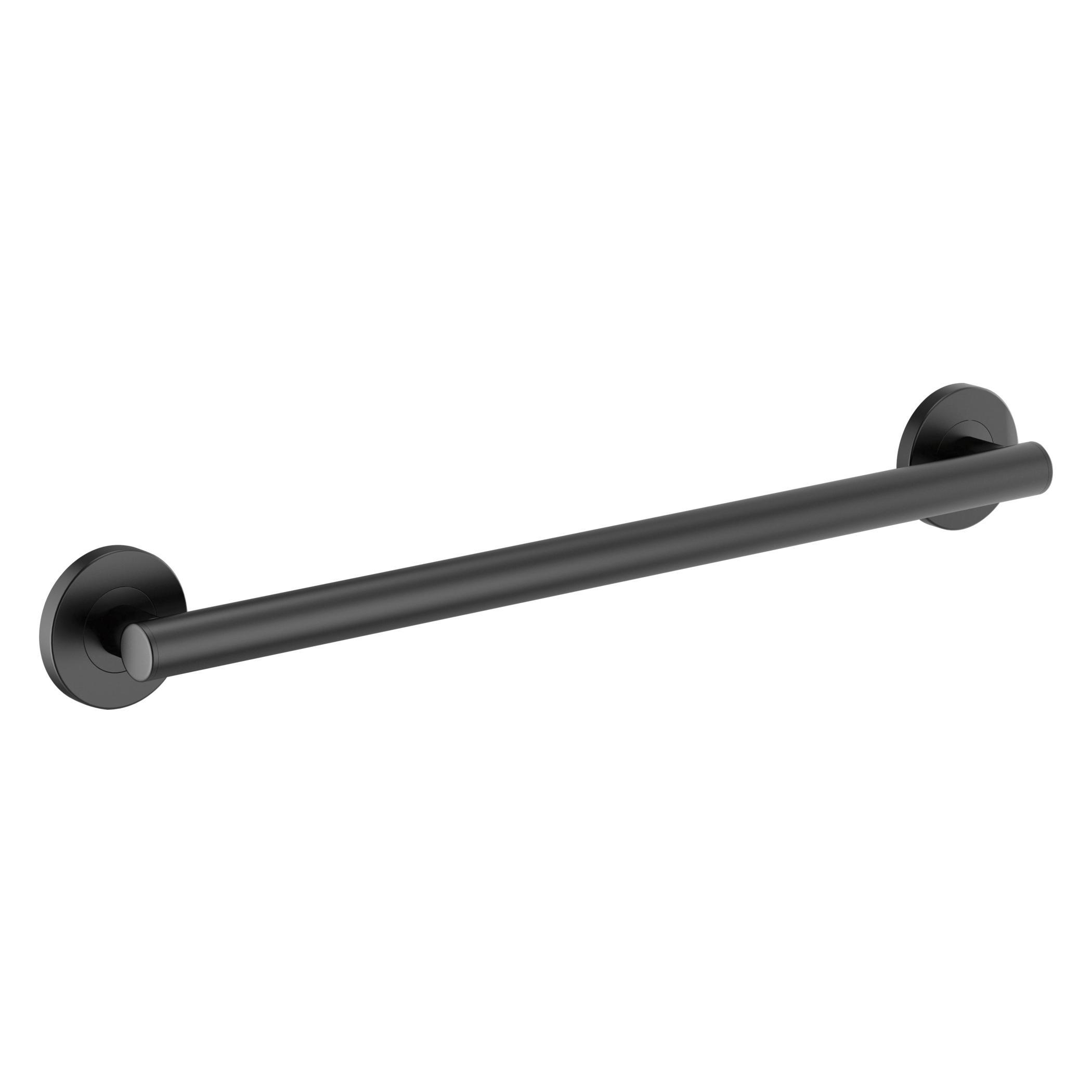 Brizo® 69375-BL Euro Round Decorative Grab Bar, 24 in L x 1-1/4 in Dia, Matte Black, Metal, Import