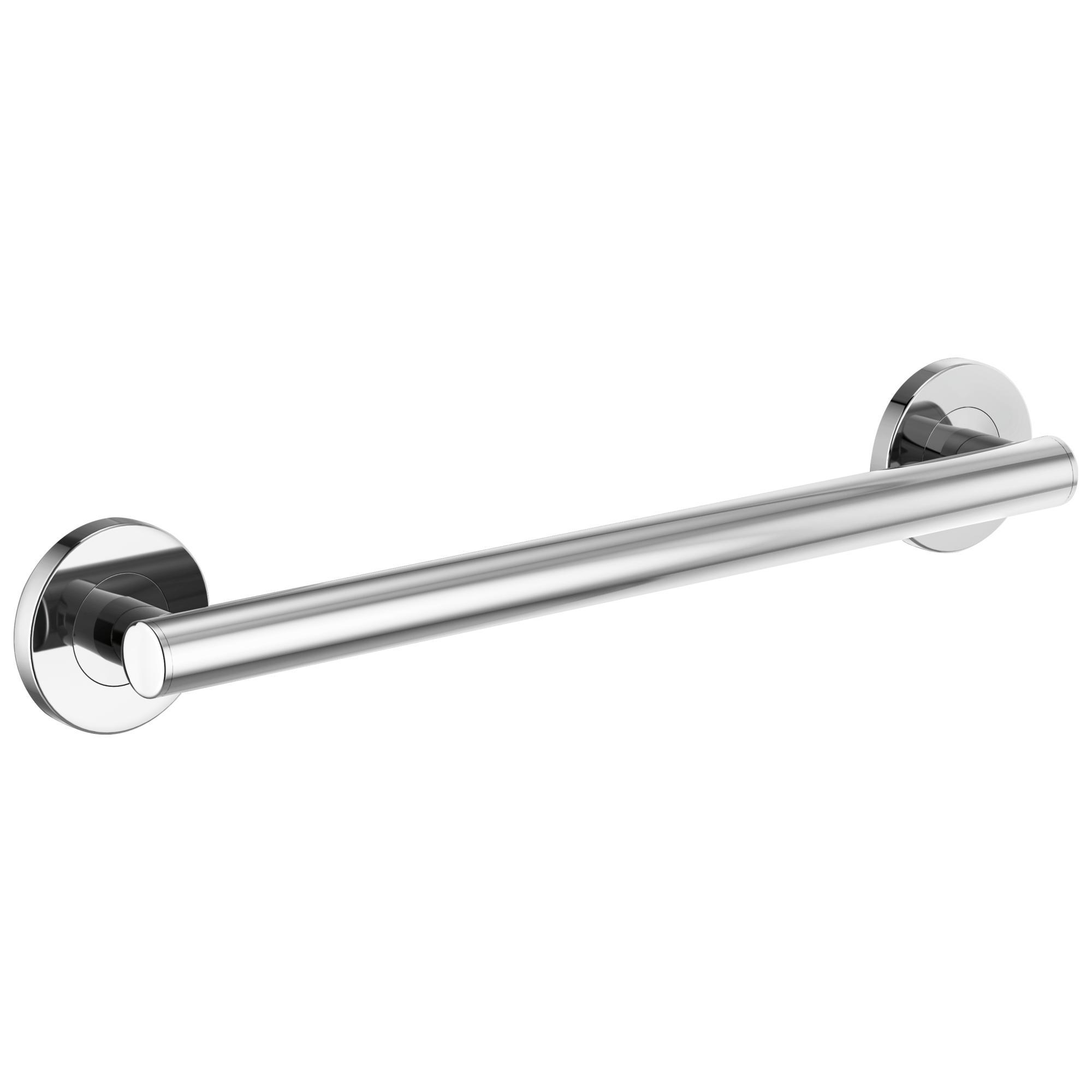 Brizo® 69475-PC Euro Round Decorative Grab Bar, 18 in L x 1-1/4 in Dia, Polished Chrome, Metal, Import