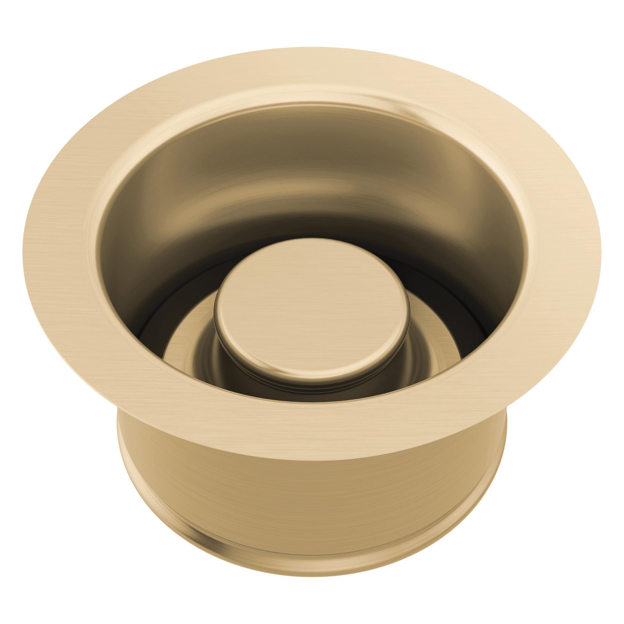 Brizo® 69072-GL Kitchen Sink Disposal Flange with Stopper, 4-1/2 in Nominal, 4-1/2 in OAL, Solid Brass, Luxe Gold, Import