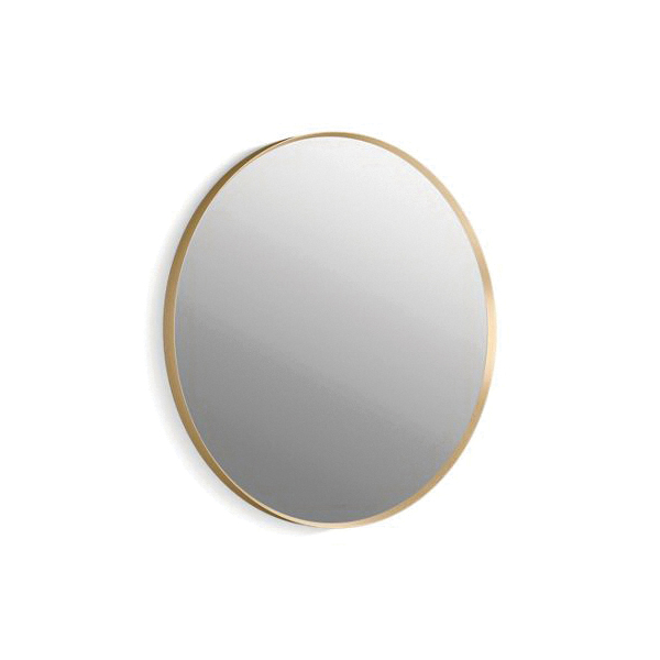 Kohler® 26050-BGL K-26050 Essential Decorative Mirror, Round Shape, 28-3/16 in Dia x 28-1/8 in W, Moderne Brushed Gold