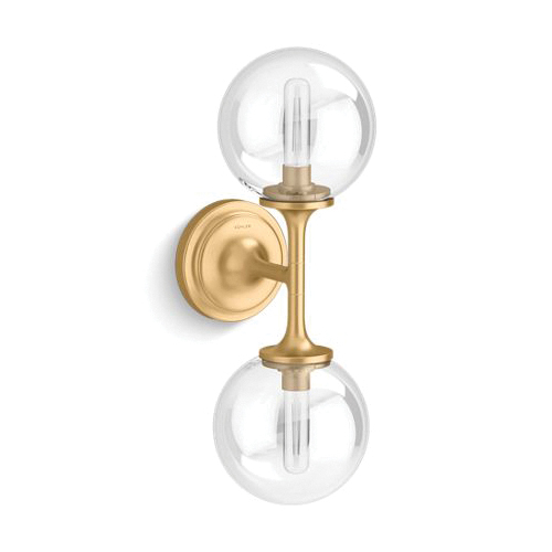 Kohler® 31762-SC02-2GL Light Sconce, (2) CFL Lamp, 120 VAC, Brushed Moderne Brass Housing