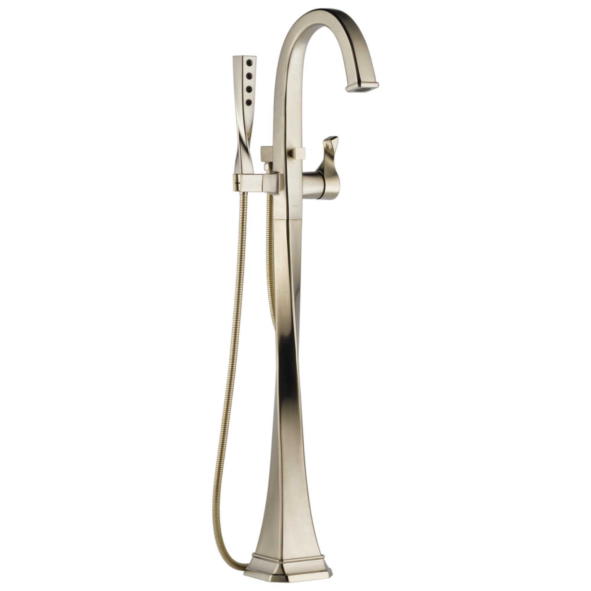 Brizo® T70130-BN Free Standing Tub Filler Trim, Virage®, 2 gpm Flow Rate, Brushed Nickel, 1 Handles, Domestic