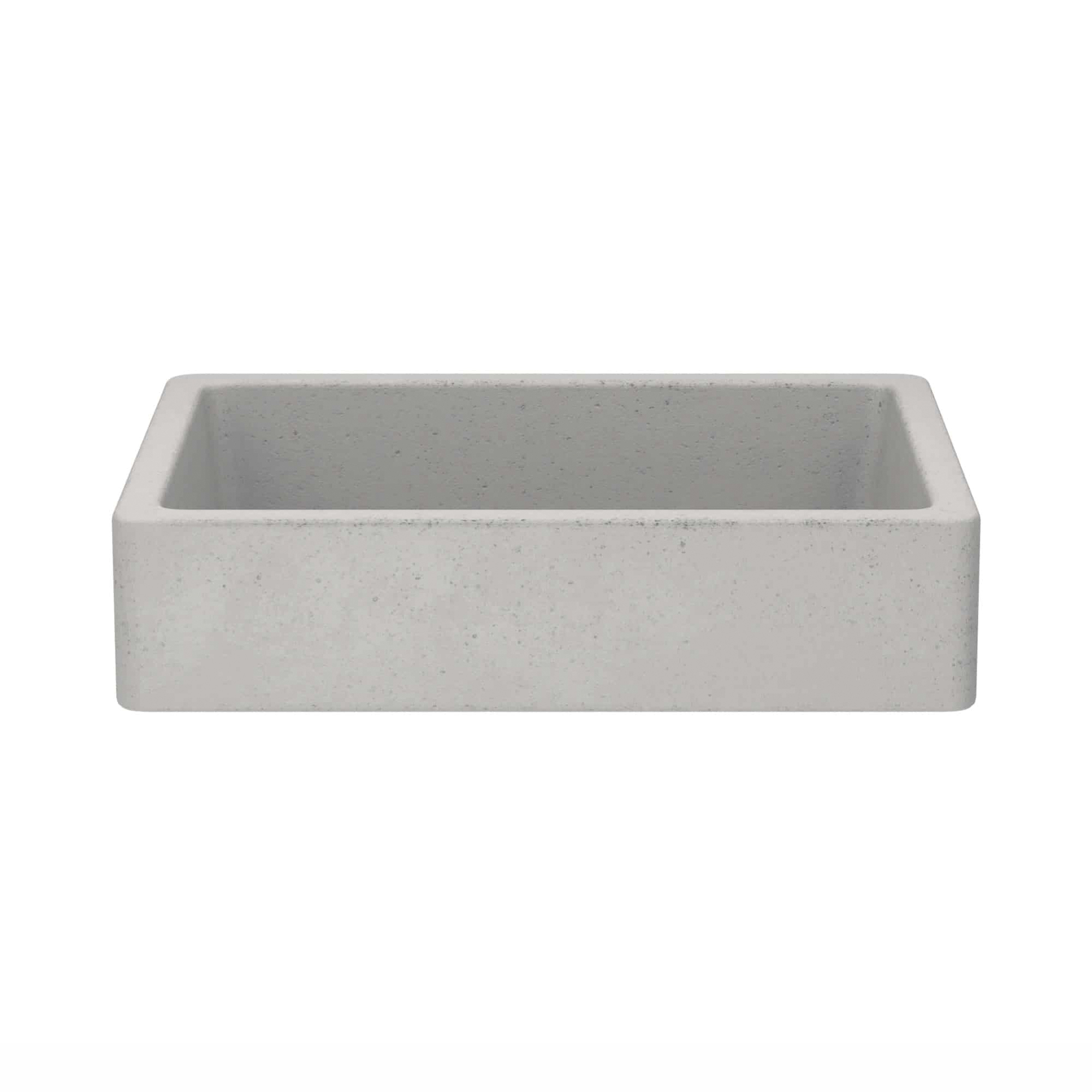 Native Trails NSL1915-A NativeStone® Nipomo Vessel Bathroom Sink, Rectangle Shape, 19-1/2 in L x 15 in W x 4-1/2 in H, Natural Jute Fiber/Concrete, Ash, Import