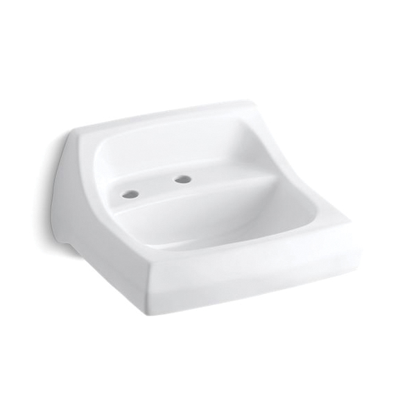Kohler® 2007-L-0 Kingston™ Bathroom Sink With Overflow, Squared Shape, 21-1/4 in W x 18-1/8 in D x 7-1/4 in H, Vitreous China, White