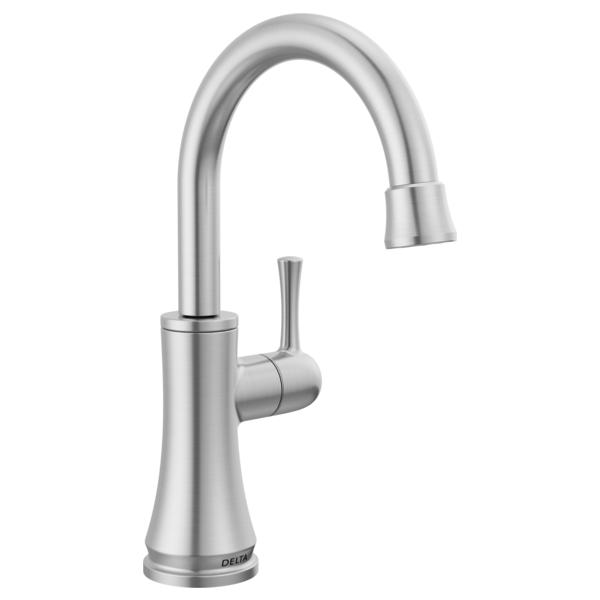 DELTA® 1920-AR-DST Transitional Beverage Faucet, 1.5 gpm Flow Rate, Arctic Stainless, 1 Handles, Import, Commercial/Residential