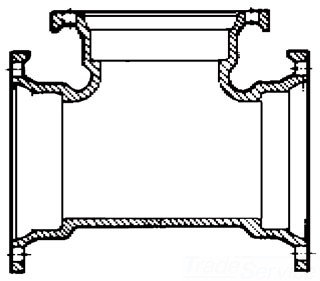 4 in Ductile Iron Mechanical Joint Tee