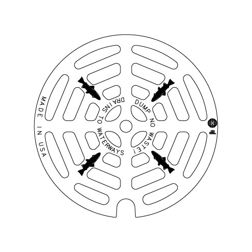 EJIW 1020 M1 GRATE DUMP NO WASTE DRAINS TO WATERWAYS