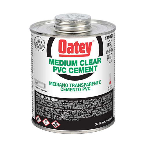 Oatey&reg; 31019 Medium Clear Pvc Cement, 16 oz