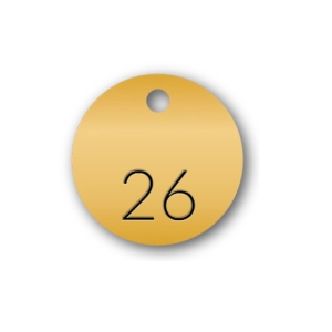 KOLBI TAG 11/2 BRASS 26-50 NUMBERS