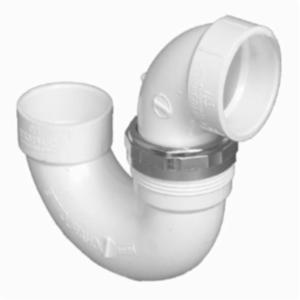 1-1/2 in Pvc Sch 40 P-Trap, Chrome Nut