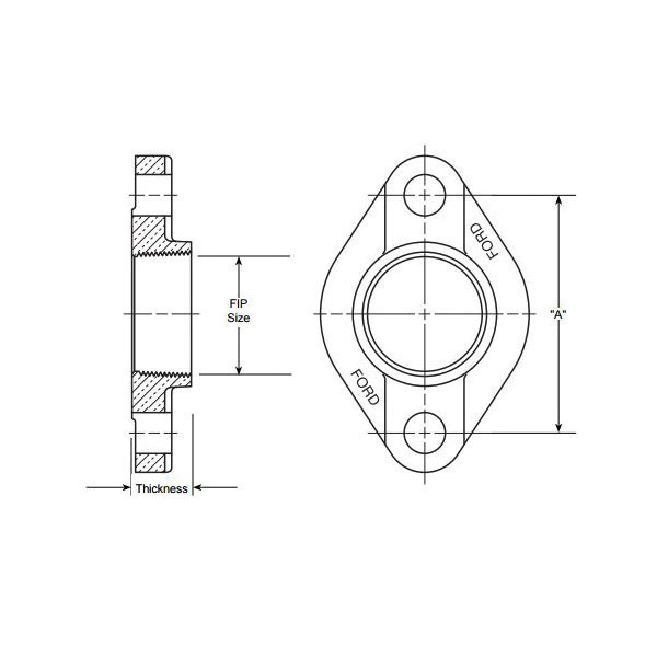 Ford Cf31-66-Msb-Nl Thread Meter Flange, 1-1/2 in