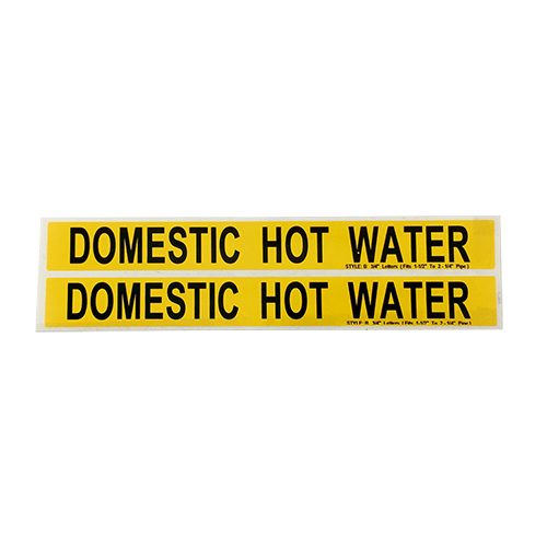 DOMESTIC HOT WATER BLACK ON YELLOW