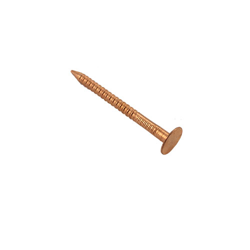 1/4 in Copper 2-Hole Pipe Strap With Nail