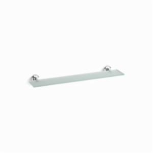 Kohler® 14440-CP Glass Shelf, Purist®, 22-1/2 in OAL x 4-7/8 in OAD, Brass