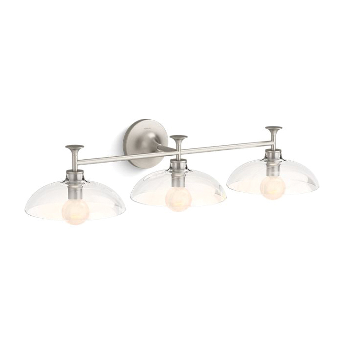 Kohler® 31770-SC03-BNL Light Sconce, (3) CFL Lamp, 120 VAC, Brushed Nickel Housing