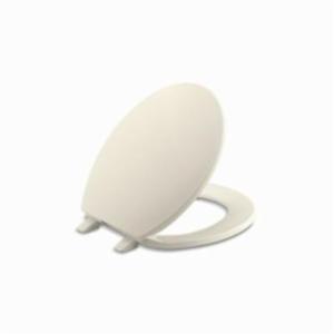 Kohler® 4775-47 Brevia™ Toilet Seat, Round Bowl, Closed Front, Plastic, Almond, Quick Release Hinge