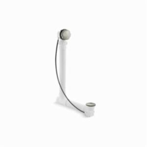 Kohler® 7213-BN Cable Bath Drain With PVC Tubing, 19-3/4 in H x 3 in W, PVC, Vibrant® Brushed Nickel