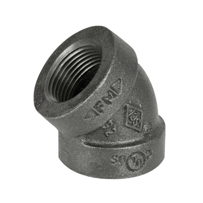 1 in Black Cast Iron 45 Elbow Gs