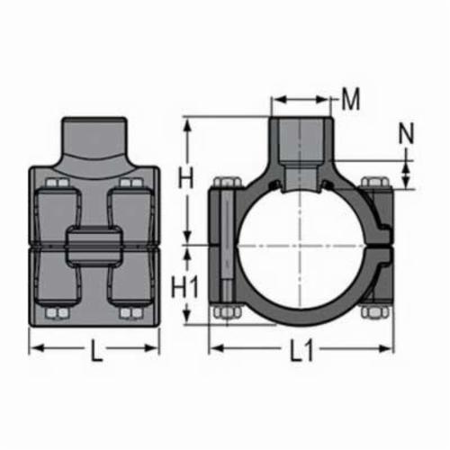 866-532 6 x 4 in Pvc Clamp Saddle