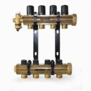 Uponor TruFLOW™ A2611200 Classic Manifold Assembly With Isolation and Balancing Valves, 3/4 in Inlets x (12) 1-1/4 in Outlets, Brass, Import