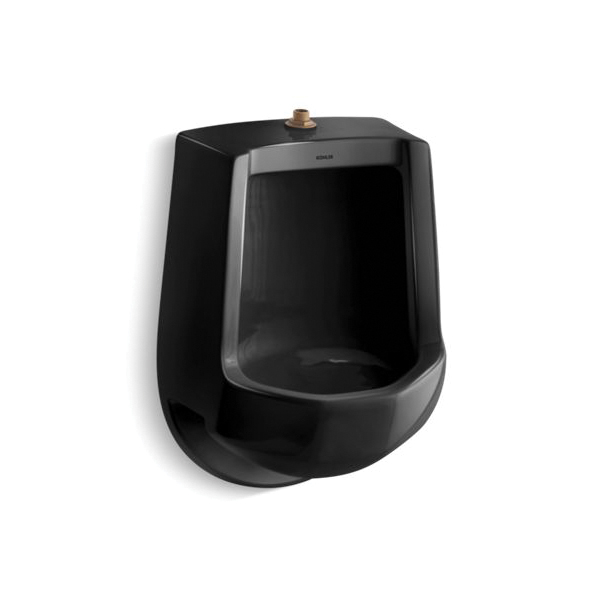 Kohler® 4989-T-7 Freshman™ Siphon Jet Urinal With Top Spud, 1 gpf Flush Rate, Top Spud, Wall Mount, Black