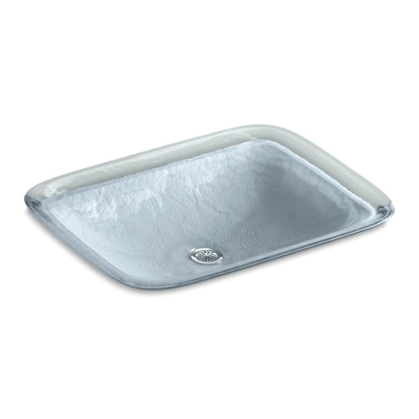 Kohler® 2773-G1-B11 Artist Editions® Inia® Wading Pool® Bathroom Vessel Sink, Rectangular Shape, 20-5/8 in W x 14-15/16 in D x 4-11/16 in H, Above-Counter/Wall Mount, Glass, Opaque Dusk