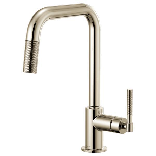 Brizo® 63053LF-PN Litze™ Pull-Down Kitchen Faucet, 1.8 gpm Flow Rate, Polished Nickel, 1 Handles, 1 Faucet Holes, Function: Traditional, Domestic