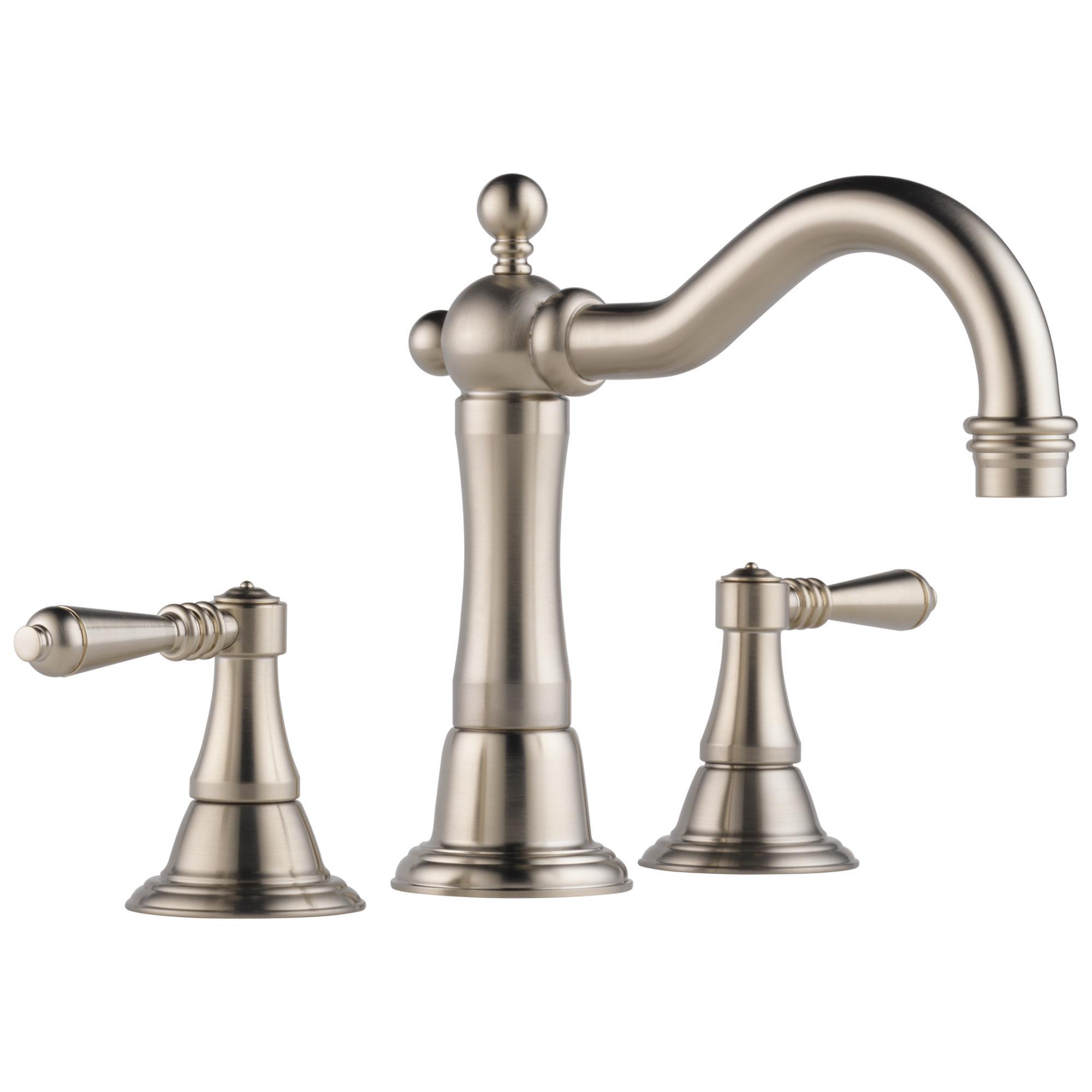 Brizo® 65336LF-BN Tresa® Widespread Lavatory Faucet, 1.5 gpm, 4-3/16 in H Spout, 6 to 16 in Center, Brushed Nickel, 2 Handles, Pop-Up Drain, Domestic, Commercial