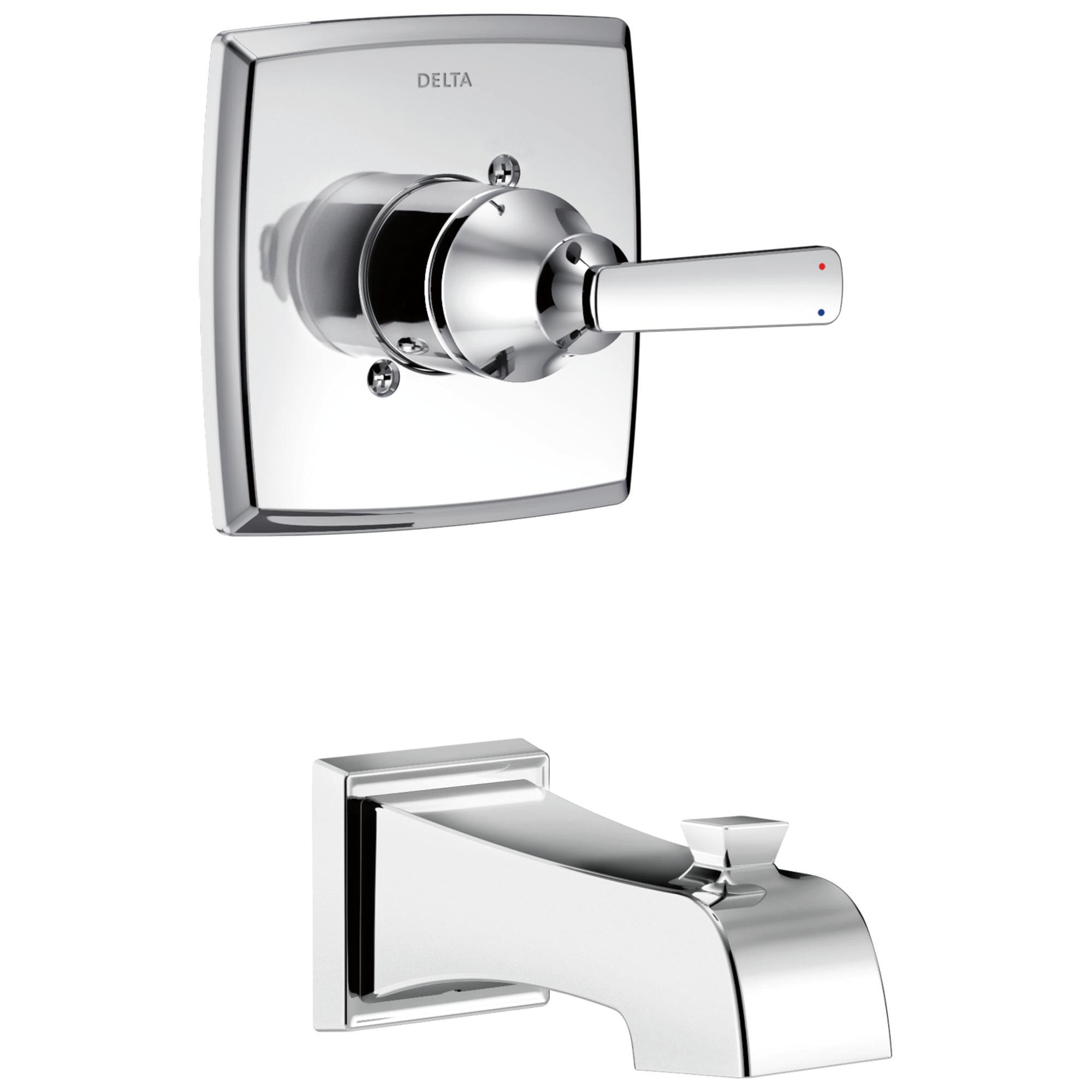 DELTA® T14164 Monitor® 14 Ashlyn® 1-Function Wall Mount Tub Trim, Polished Chrome, 1 Handles, Commercial
