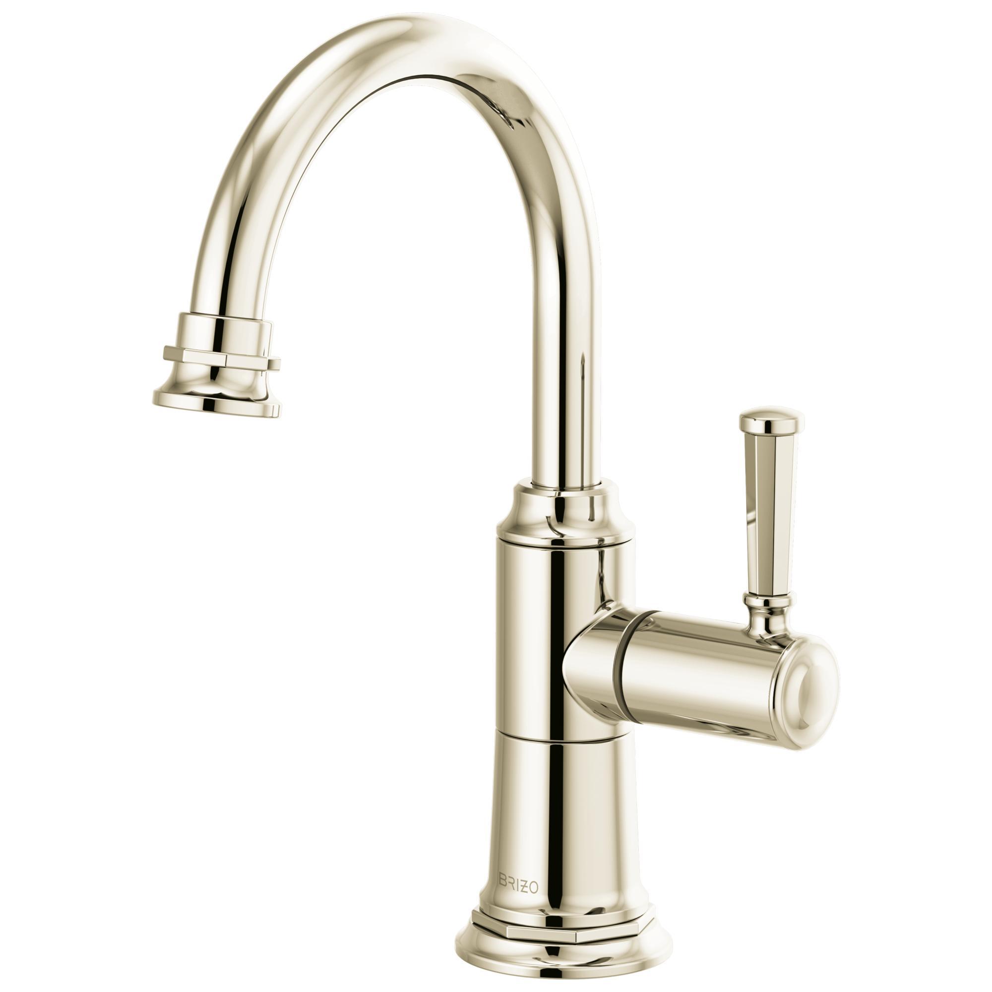 Brizo® 61374LF-H-PN Rook® Single Handle Beverage Faucet, 1.5 gpm Flow Rate, Polished Nickel, 1 Handles, Domestic