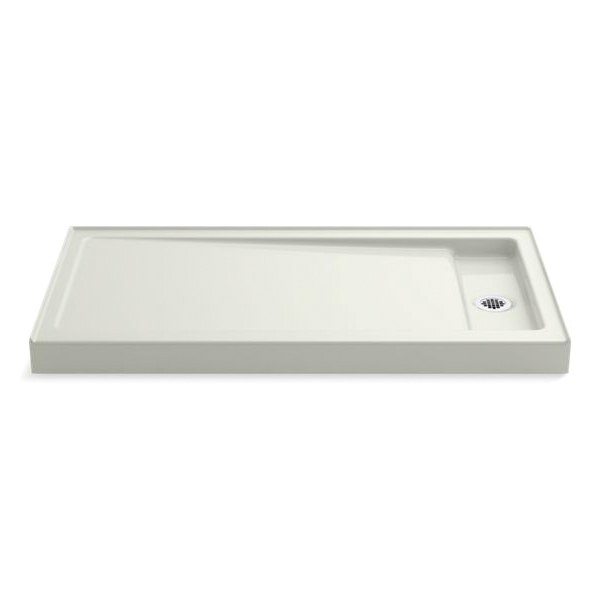 Kohler® 9164-NY Bellwether® Single Threshold Shower Base, Dune, Right Center Drain, 60 in L x 32 in W x 4-1/2 in D