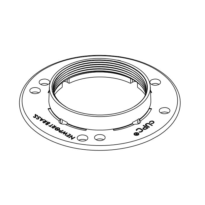 Newport Brass® 277-02A Adapter Kit, For Use With Model 277-02 6 in Square Shower Drain Throat, 4 in IPS Inlet, Solid Cast Iron