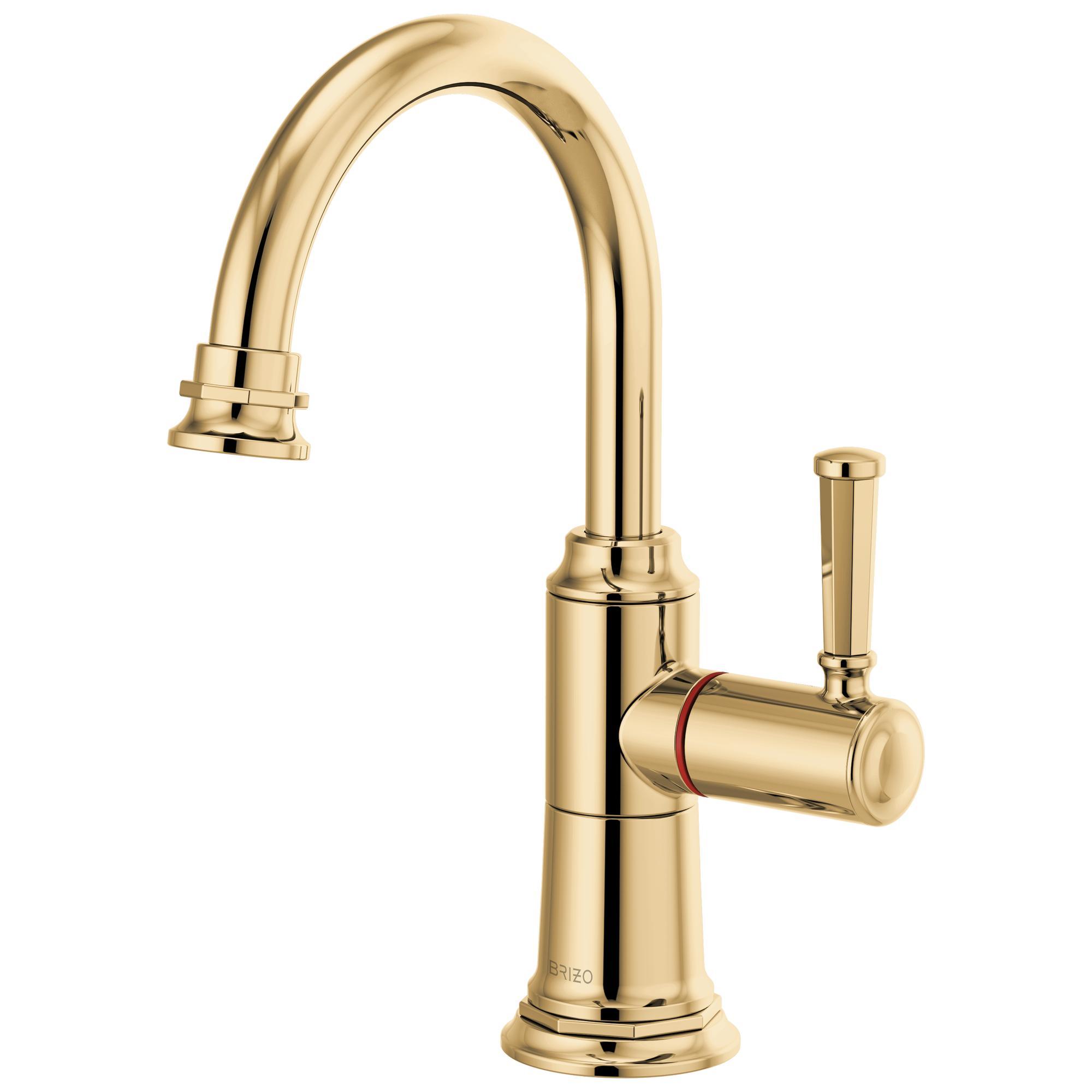 Brizo® 61374LF-H-PG Rook® Instant Hot Faucet, 1 gpm at 60 psi Flow Rate, Polished Gold, 1 Handle, Import