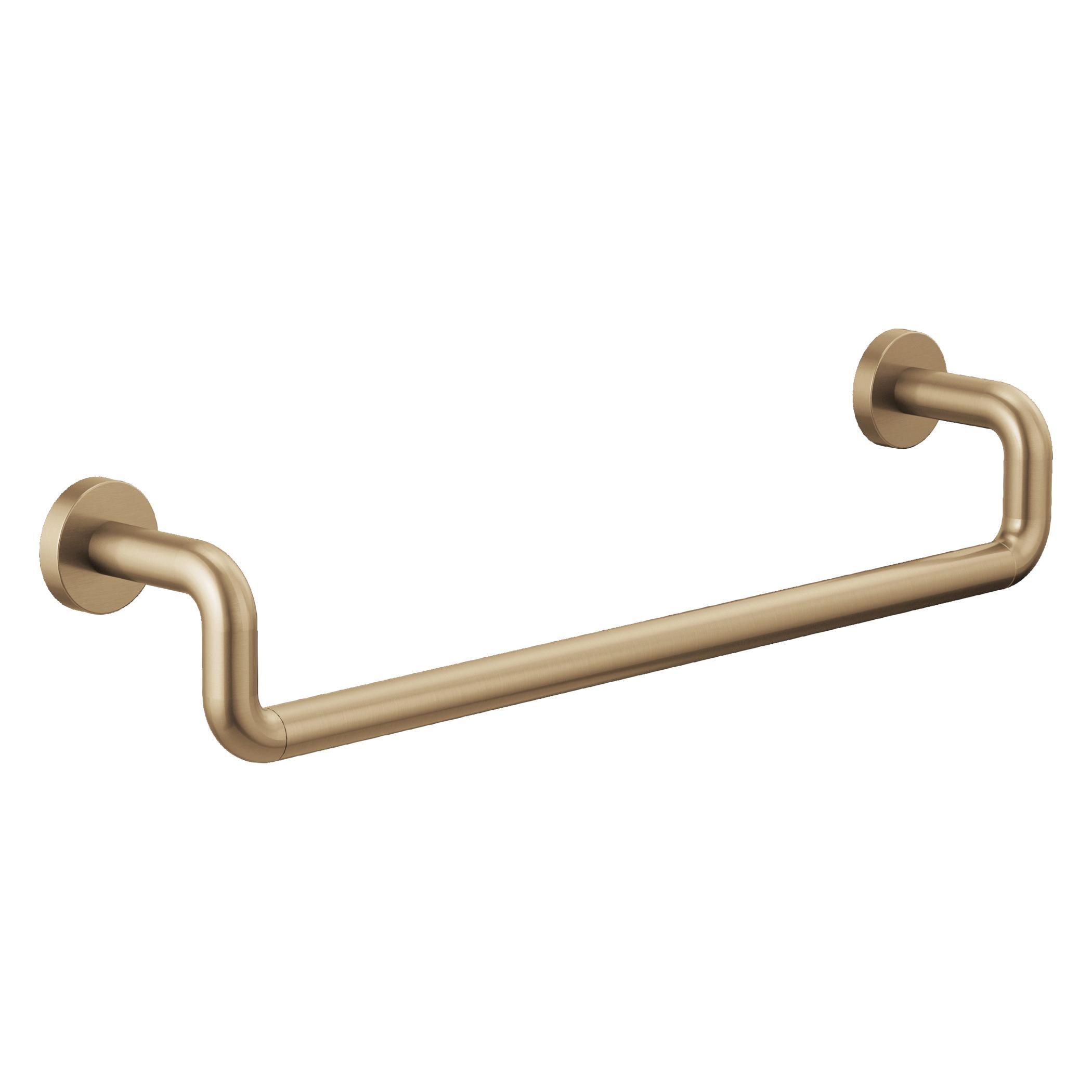 Brizo® 691835-GL Litze™ Square Towel Bar, 18 in L Bar, 3-7/16 in OAD x 3-15/16 in OAH, Luxe Gold, Import