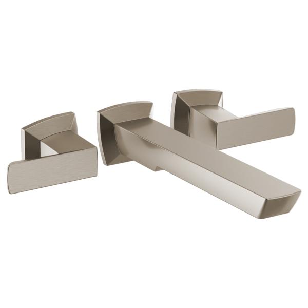 Brizo® T70488-NK Wall Mount Tub Filler, Vettis™, 11 gpm, 8 in Center, Luxe Nickel, 2 Handles, Domestic