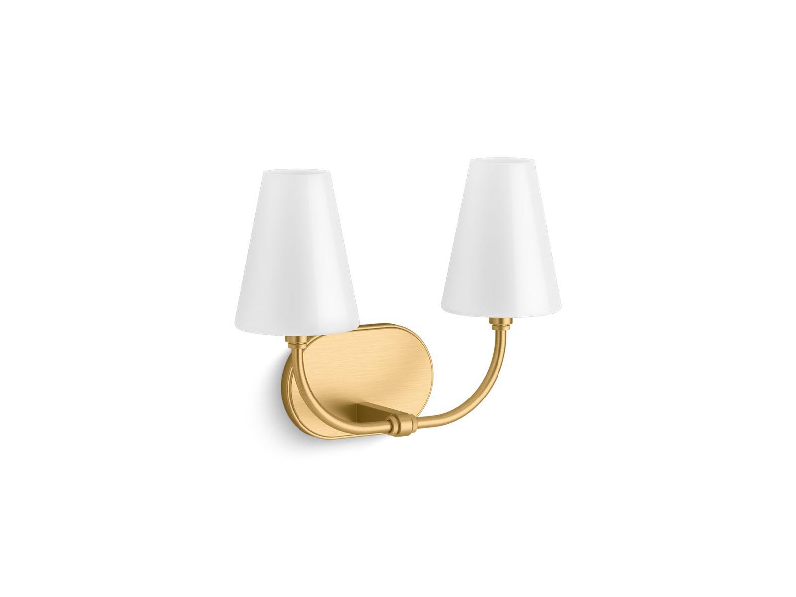 Kohler® 32256-SC02-2GL Sconce, (1) Lamps B11 Lamp, 120 VAC, Brushed Moderne Brass Housing