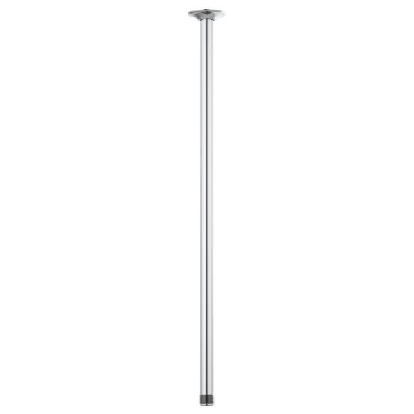 Brizo® 83992-24-PC Essential™ Shower Series Universal Shower Arm and Flange, 24 in L, Ceiling Mount, 1/2 in NPT, Round Flange, Import
