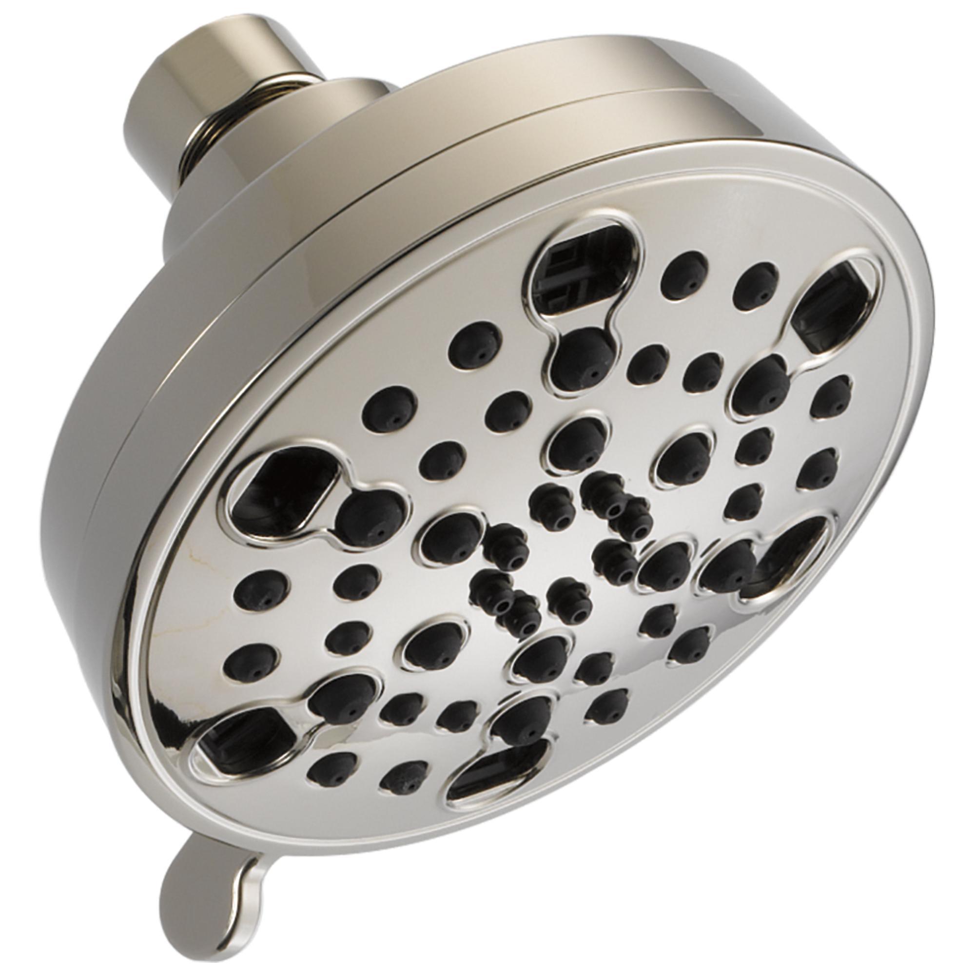 DELTA® 52638-PN18-PK Contemporary Showerhead, 1.75 gpm Min, 5 Sprays, 4-3/16 in Dia Head, Import
