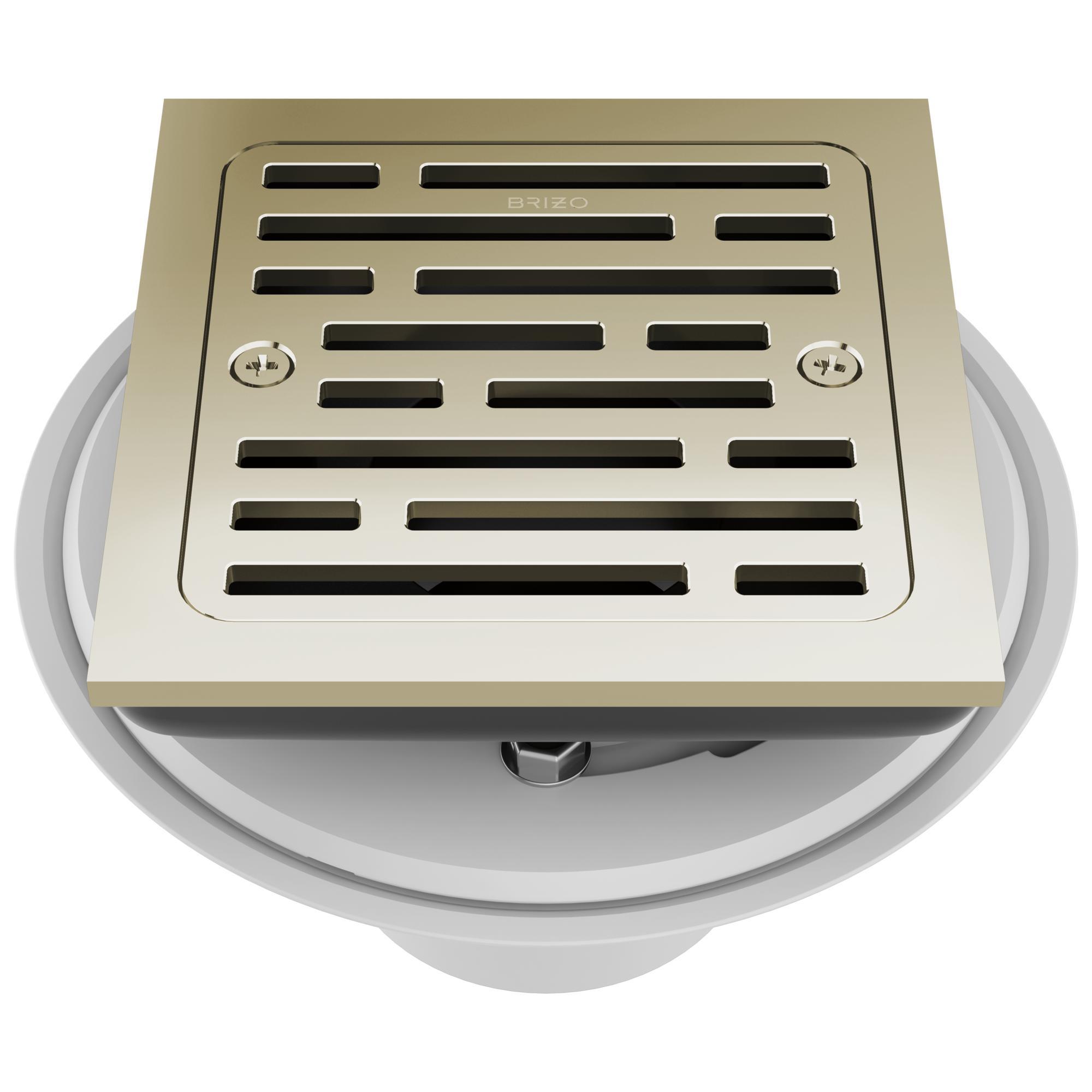 Brizo® BT062415-PN Square Shower Drain, 4 in Nominal, Import
