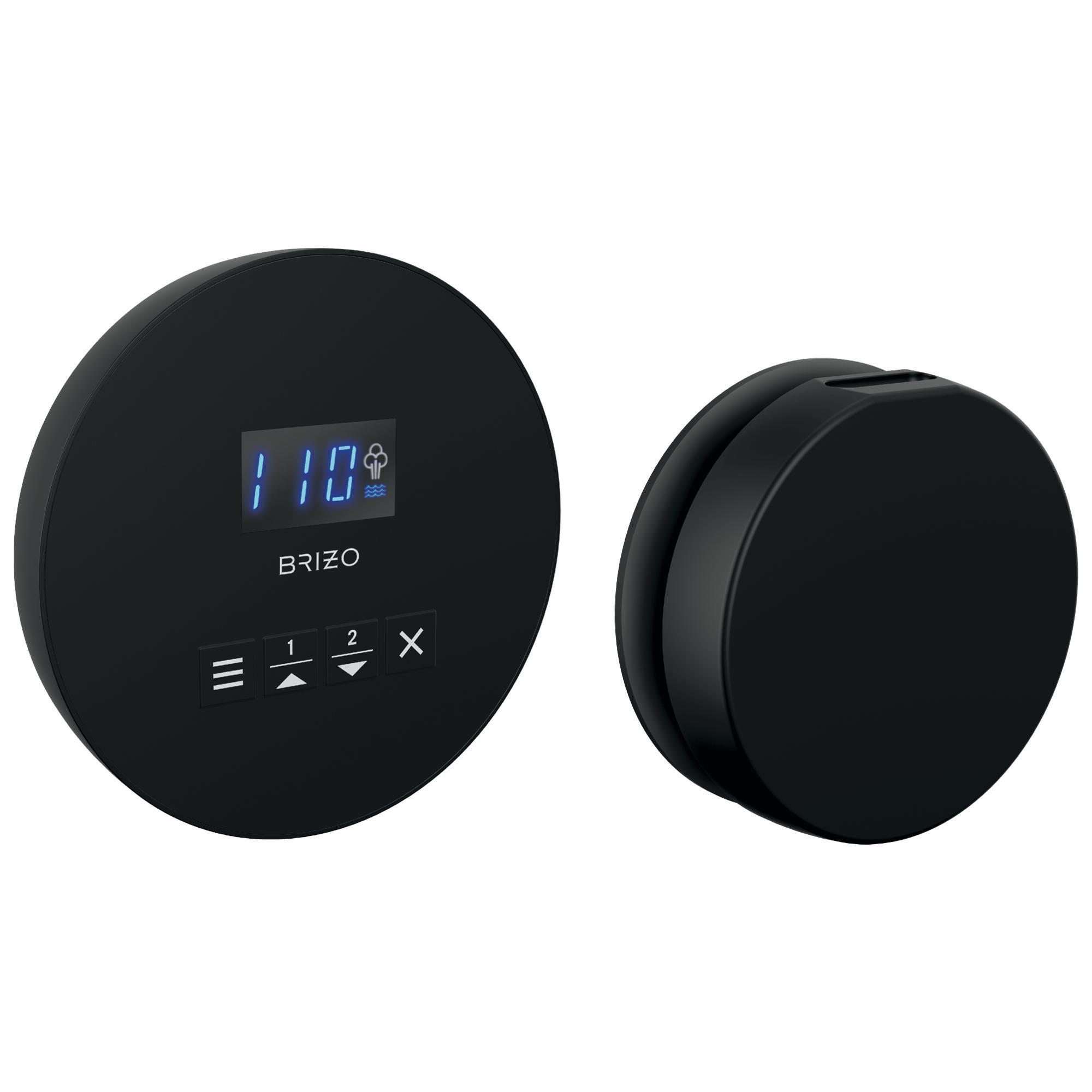 Brizo® 8CH-250R-BL Round Steam Shower Control, Digital Display, Matte Black, Domestic