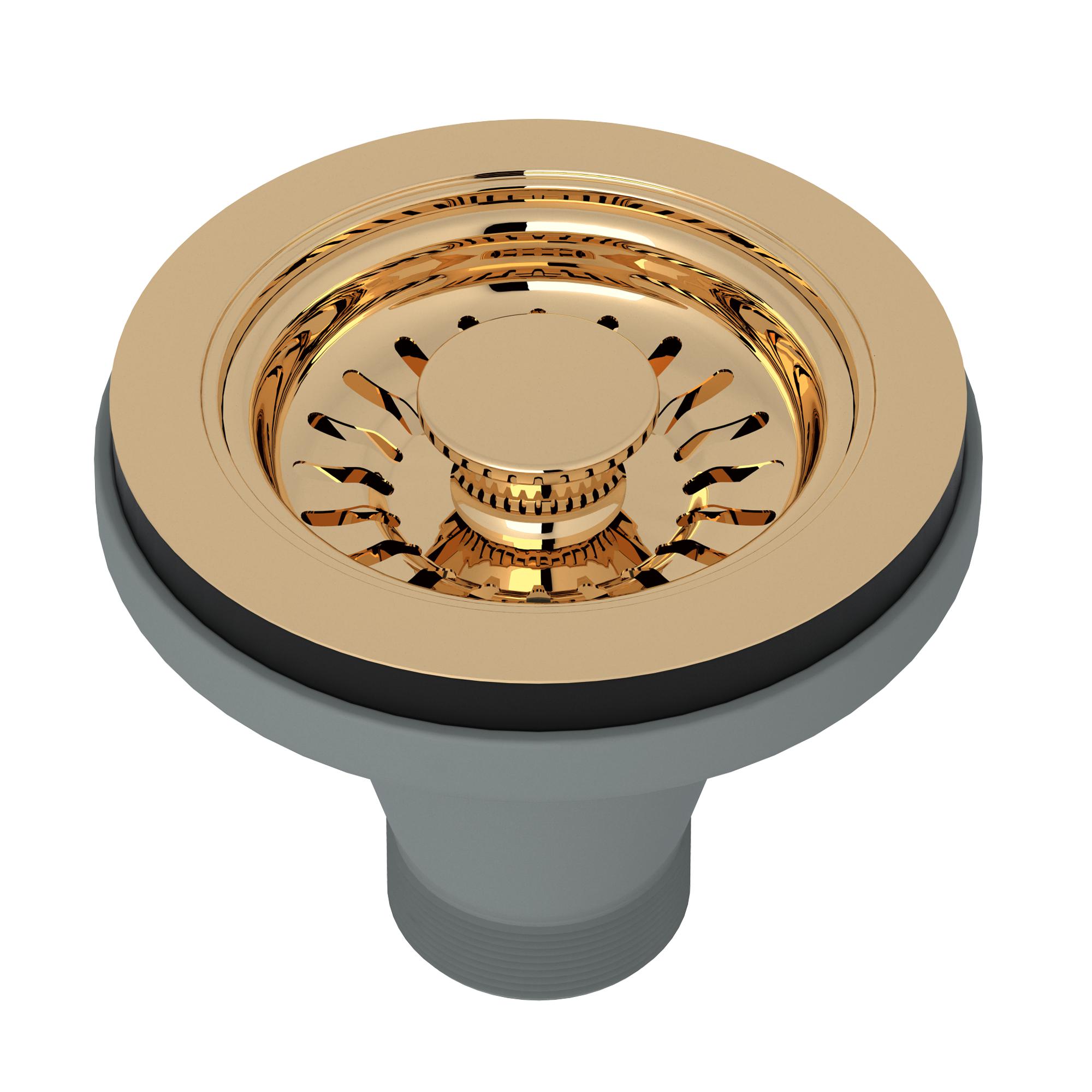 Rohl® 738EG Rohl Cross Collection Manual Basket Strainer Mini, Gold, Import