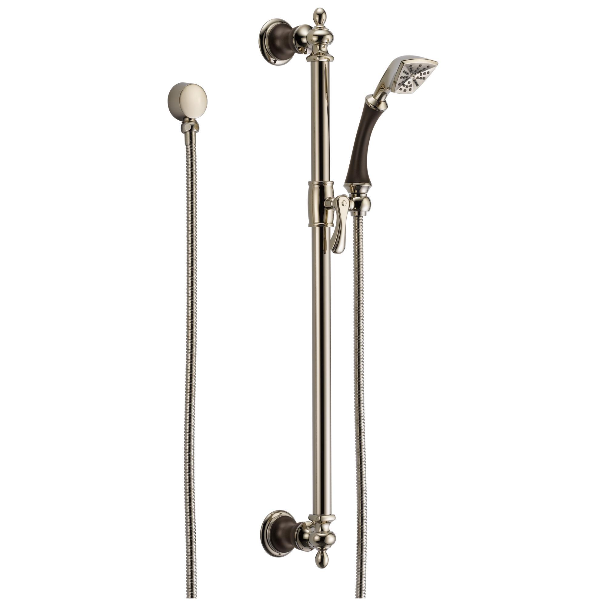 Brizo® 85785-PNCO Charlotte® Hand Shower, 1-Function Shower Head, 2 gpm Flow Rate, 60 to 82 in L Hose, 1/2-14 NPSM Connection, Cocoa Bronze/Polished Nickel, Import