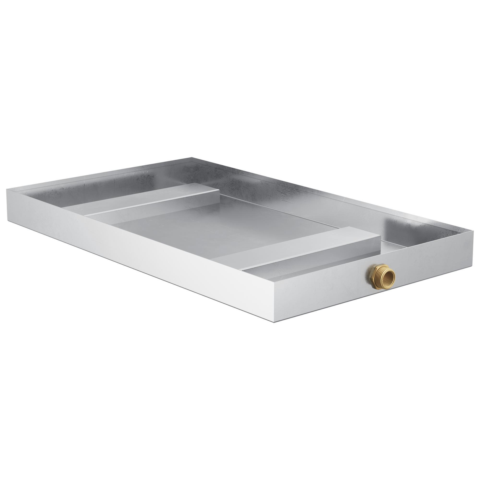 Brizo® 8GA-XAN Steam Generator Pan, For Use With Only the Following Model Steam Generators 8GE-TSG(20-30), 3/4 inch MGHT Male Threaded NPT and 1/2 inch NPT Female Brass Connection, Galvanized Steel
