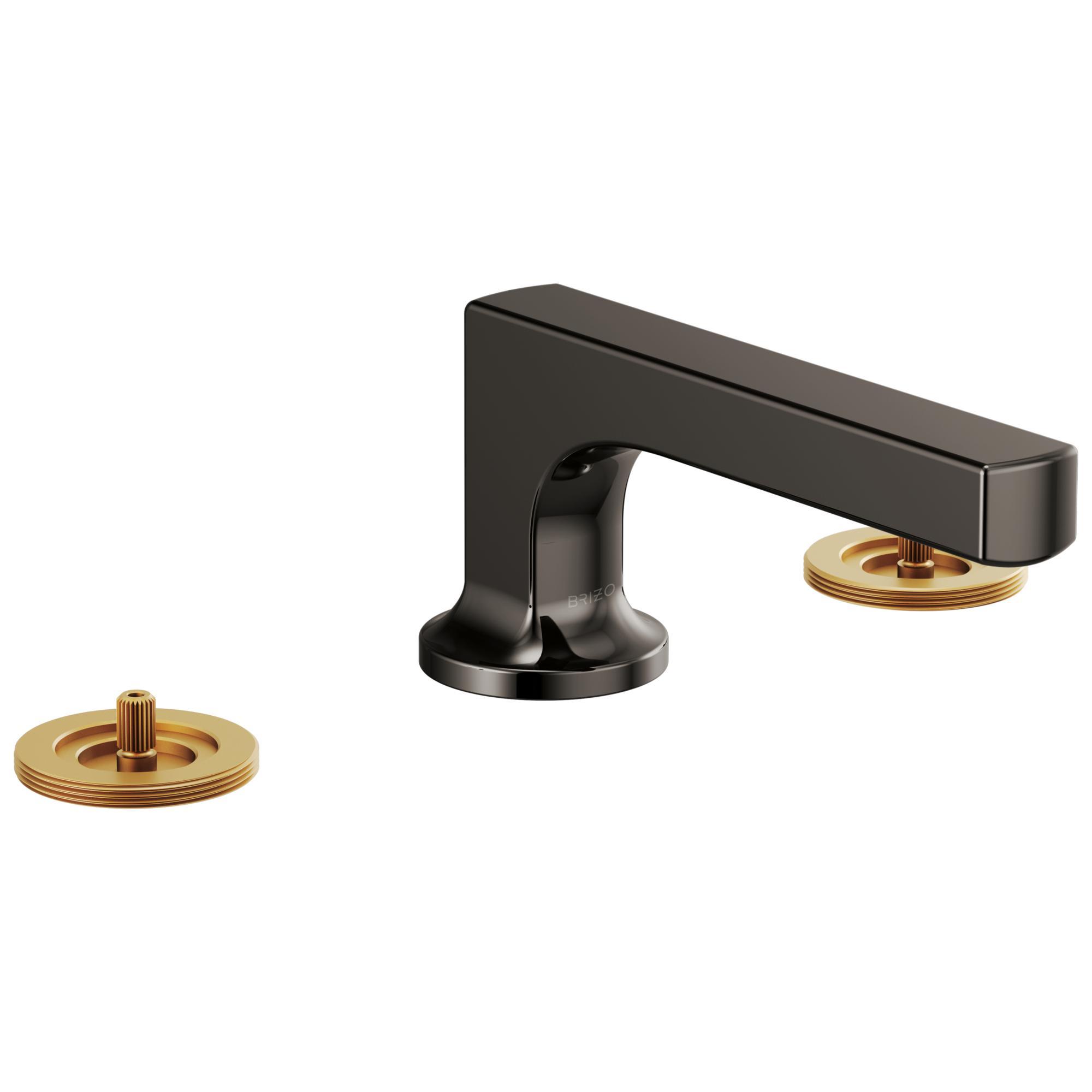 Brizo® 65308LF-BNXLHP Kintsu™ Widespread Lavatory Faucet, 1.5 gpm at 60 psi Flow Rate, 2-3/16 in H Spout, 6 to 16 in Center, Brilliance® Black Onyx, 2 Handles, Import