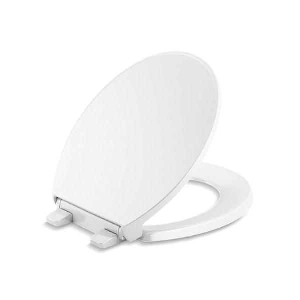 Kohler® 24494-A-0 Transitional Toilet Seat, Border™, Round Bowl, Contoured/Round Closed Front, Plastic, White, Slow Close Hinge