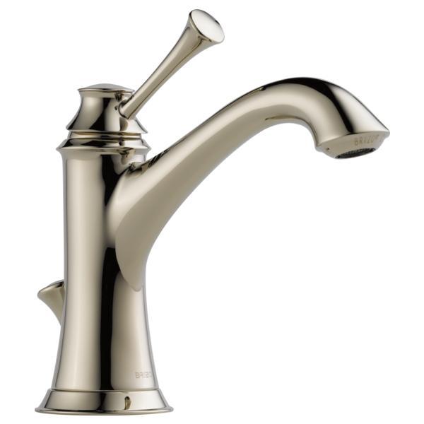 Brizo® 65005LF-PN-ECO Baliza® Lavatory Faucet, Commercial, 1.2 gpm Flow Rate, 4-5/16 in H Spout, 1 Handles, Pop-Up Drain, 1 Faucet Holes, Polished Nickel, Function: Traditional