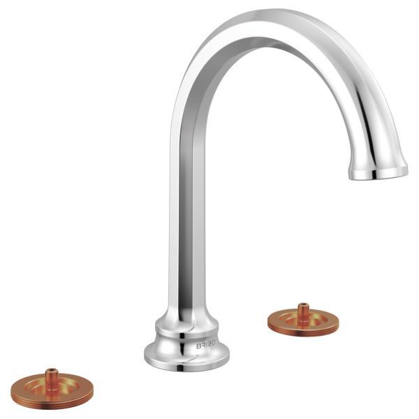 Brizo® 65365LF-PCLHP 65365LF Beauclere™ Widespread Bathroom Faucet, Commercial, 1.2 gpm Flow Rate, 5-1/2 in H Spout, Chrome, 2 Handles