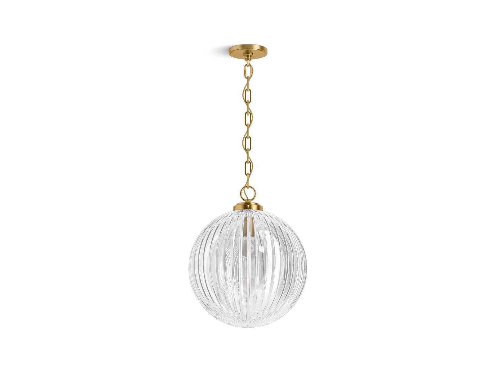 Kohler® 32259-PE01-2GL Pendant, (1) Lamps A19 Lamp, 120 VAC, Brushed Moderne Brass Housing