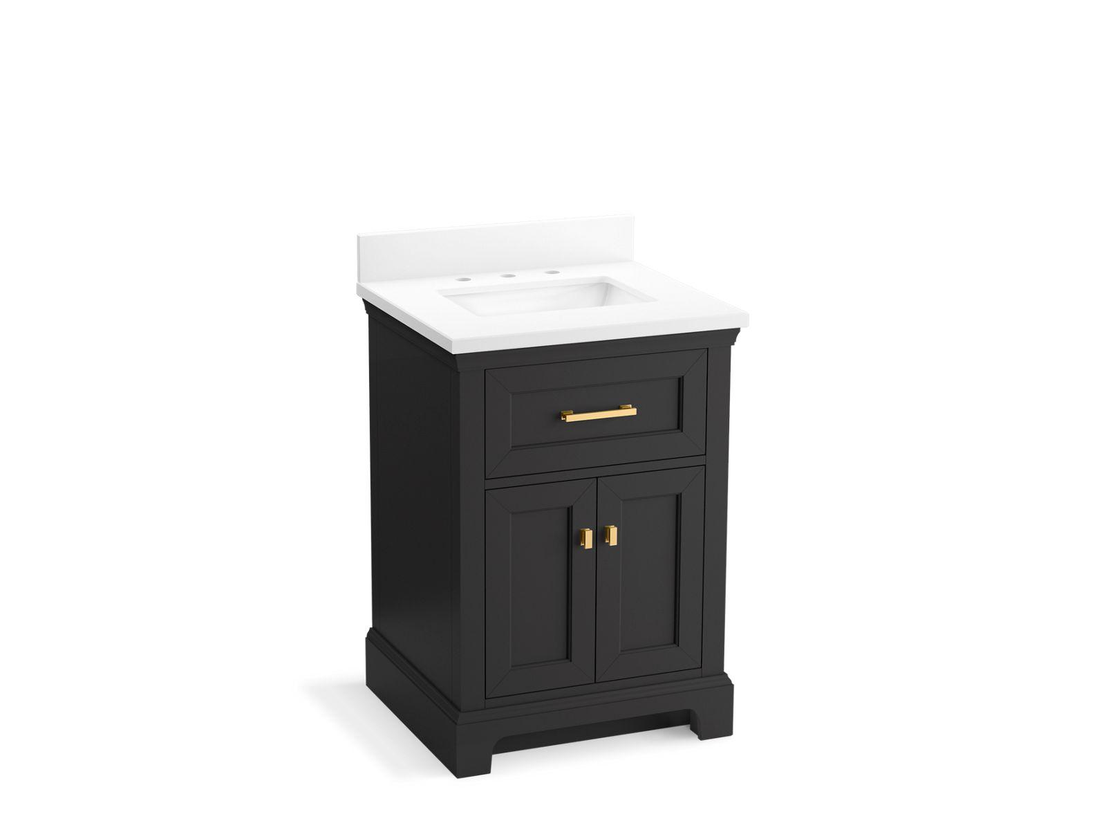 Kohler® 29259-BD1-DWG Charlemont™ Vanity Cabinet with Sink and Top, 39-11/16 in OAH x 24 in OAW x 22-7/16 in OAD