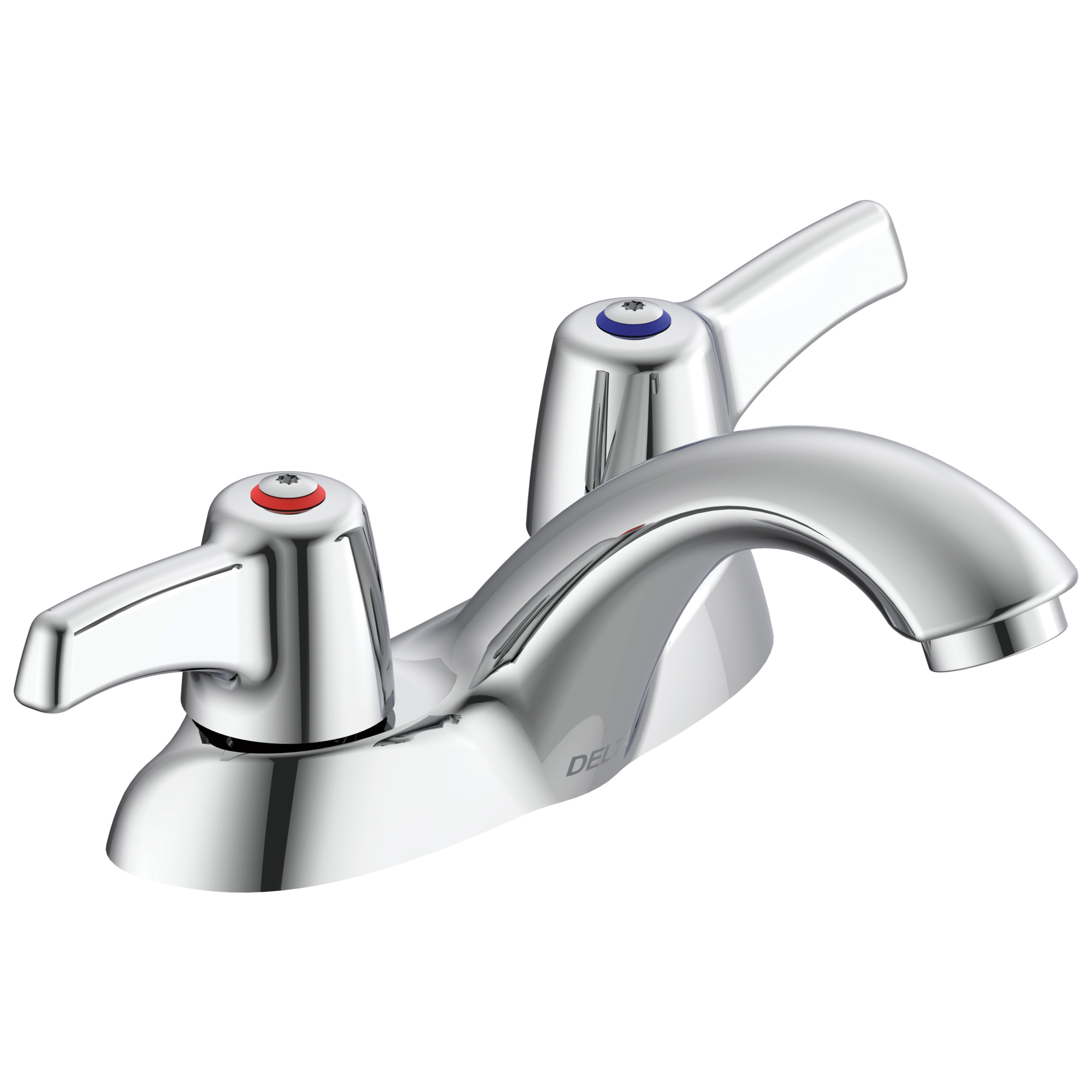 DELTA® 21C123 TECK® Heavy Duty Centerset Sink Faucet, Polished Chrome, 2 Handles, 1.5 gpm Flow Rate